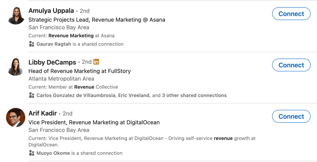 Revenue Marketing Related Job Titles