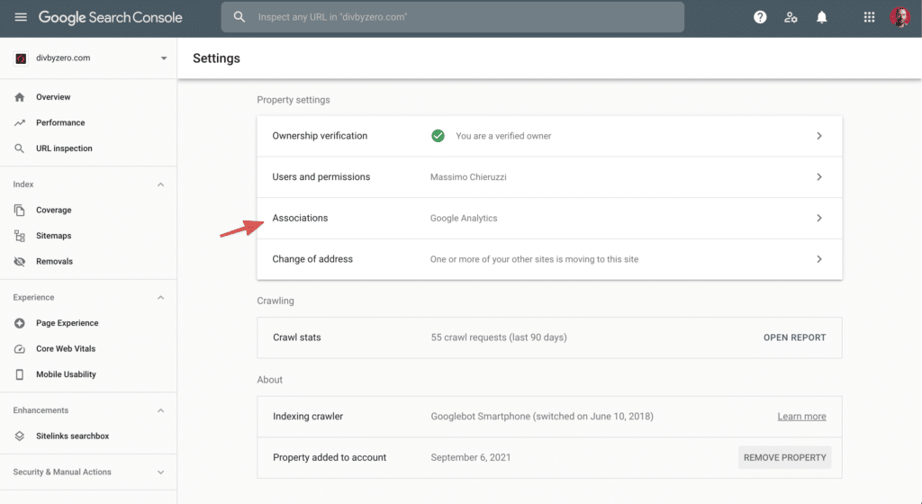 Google Search Console Analytics linking