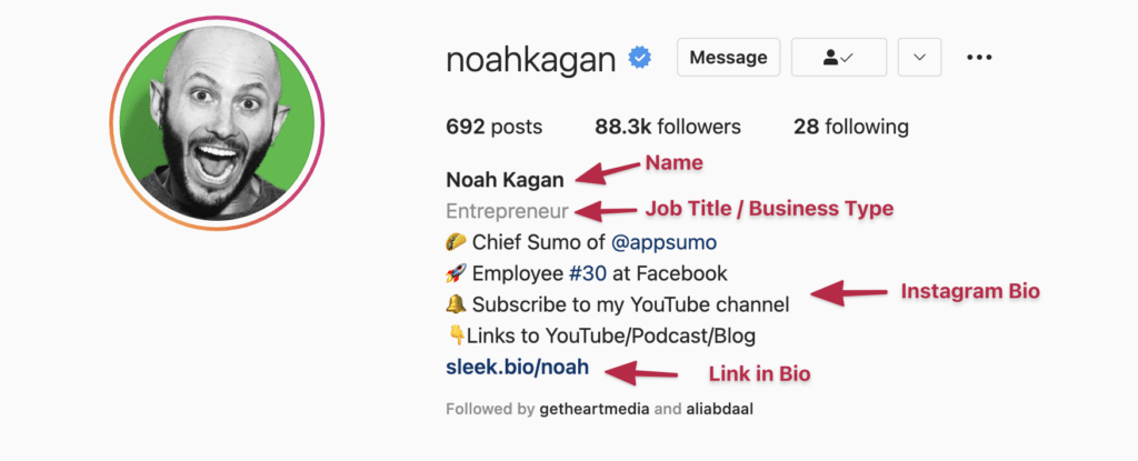 Instagram Bio Elements