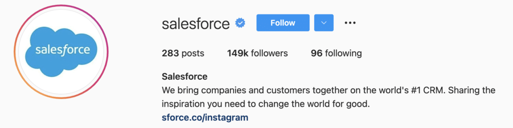 b2b SaaS Startup Instagram Bio Idea