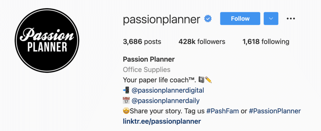 Instagram Bio Examples Passion Planner