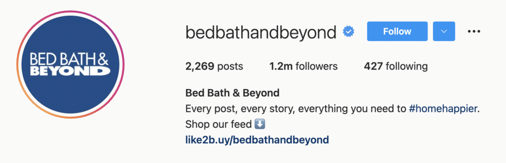 Instagram Bio Examples Bath And Beyond