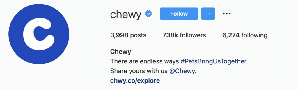 Instagram Bio Examples Chewy