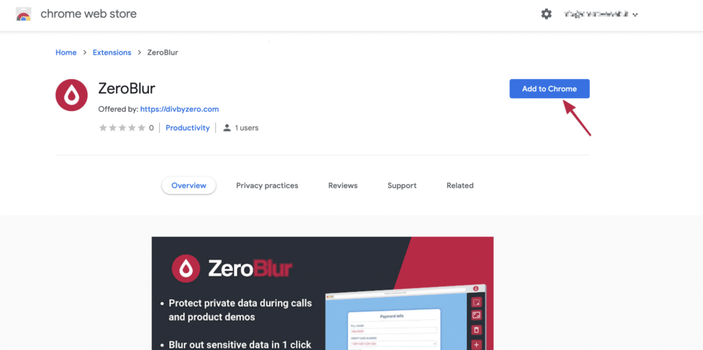 ZeroBlur Free Chrome Extension