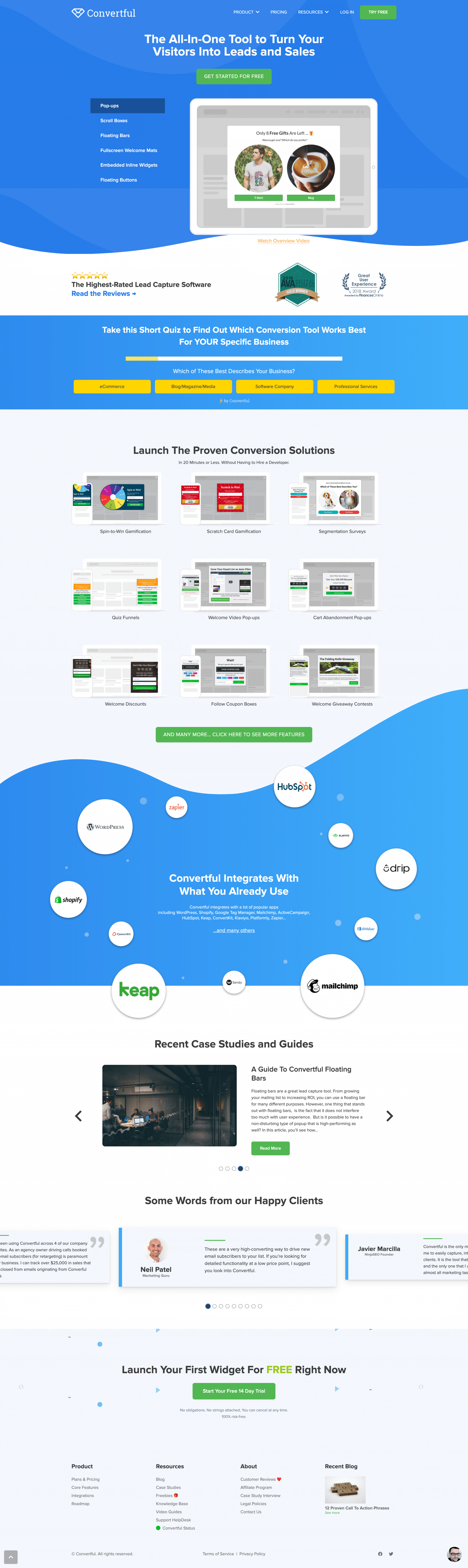 Convertful Homepage