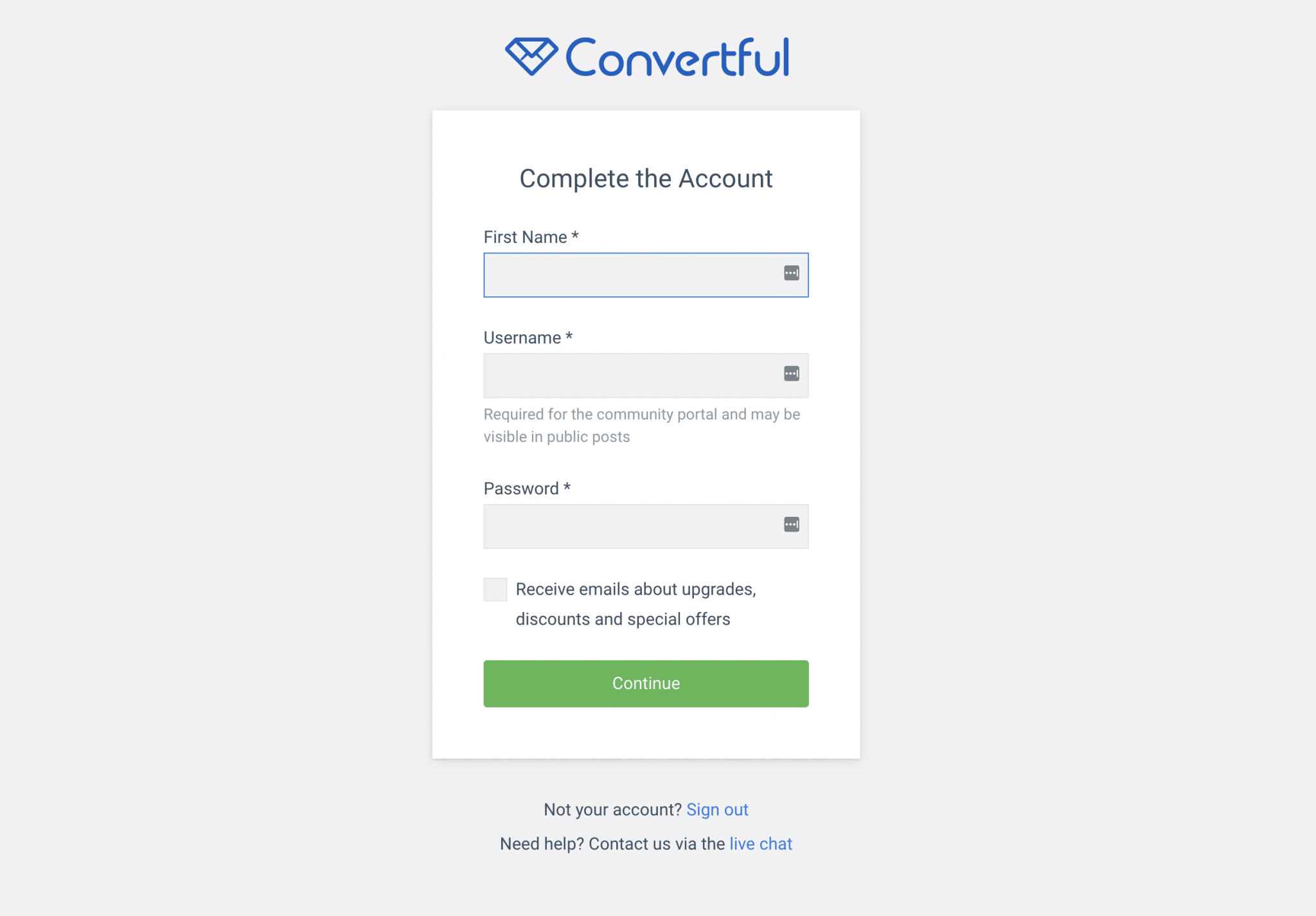 Convertful Signup 2