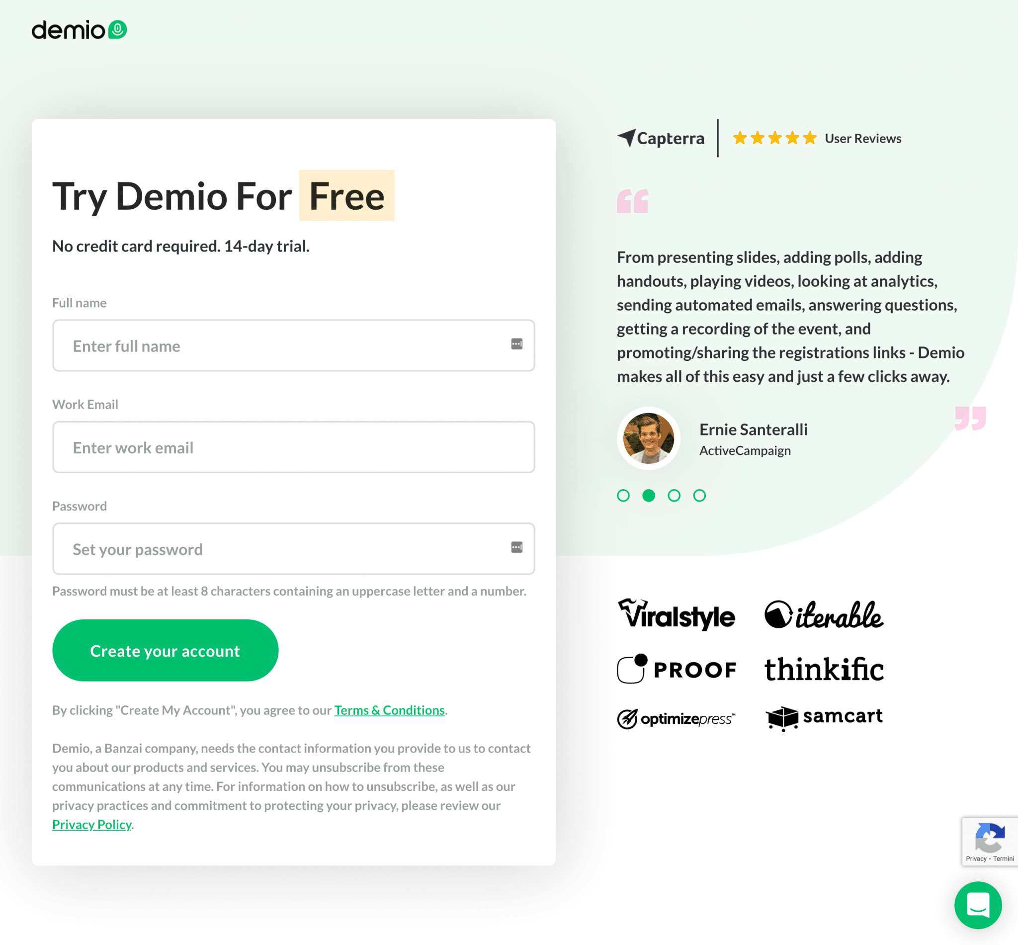 Demio Signup