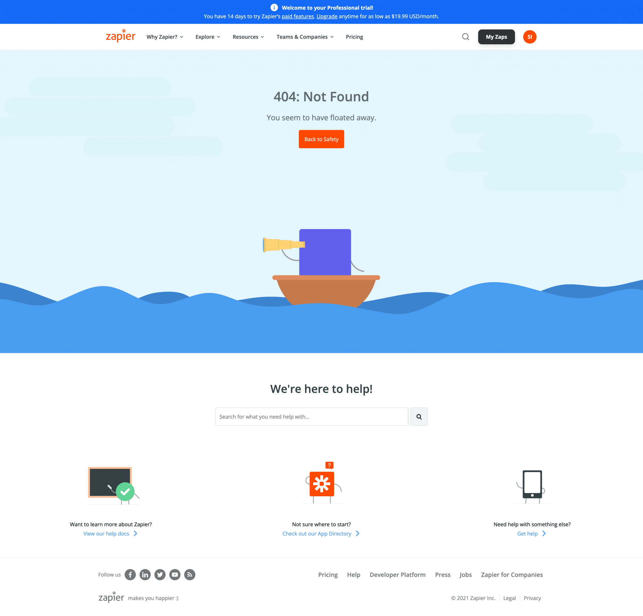 Zapier 404