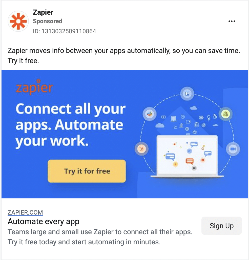 Zapier Facebook Ads