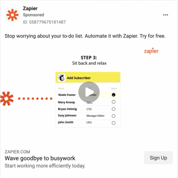 Zapier Facebook Ads