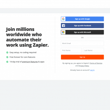 Zapier Signup