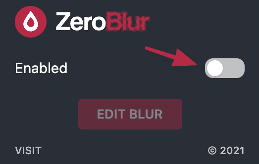 Disable zeroblur