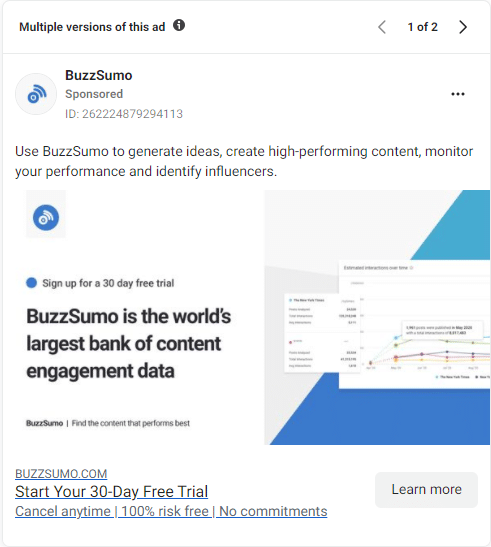 BuzzSumo Facebook Ads 2