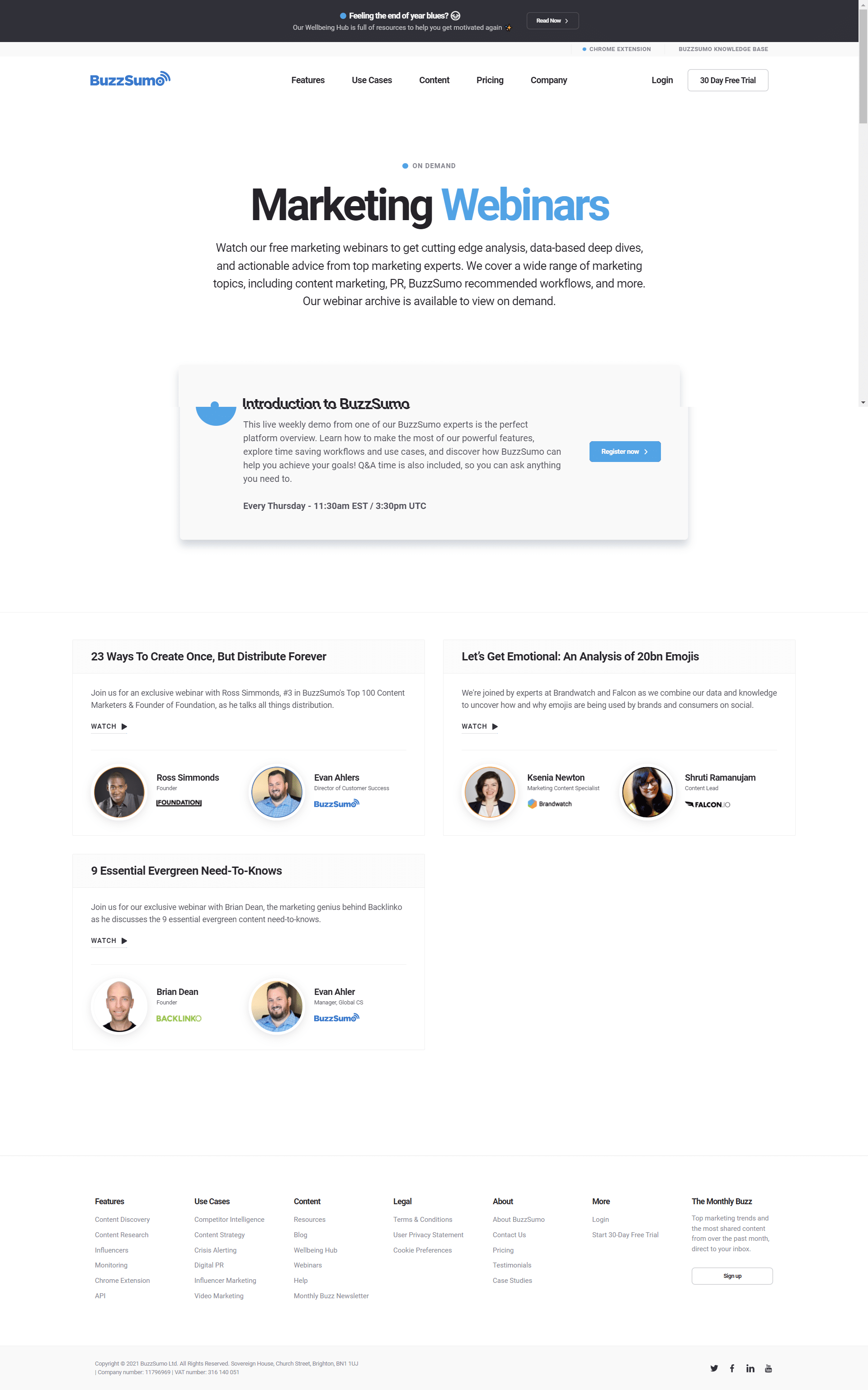 BuzzSumo Landing Page