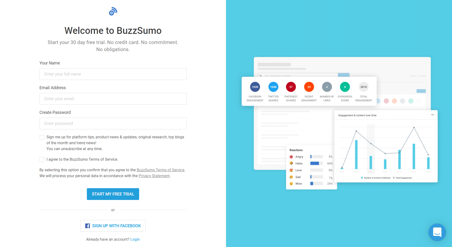 BuzzSumo Signup