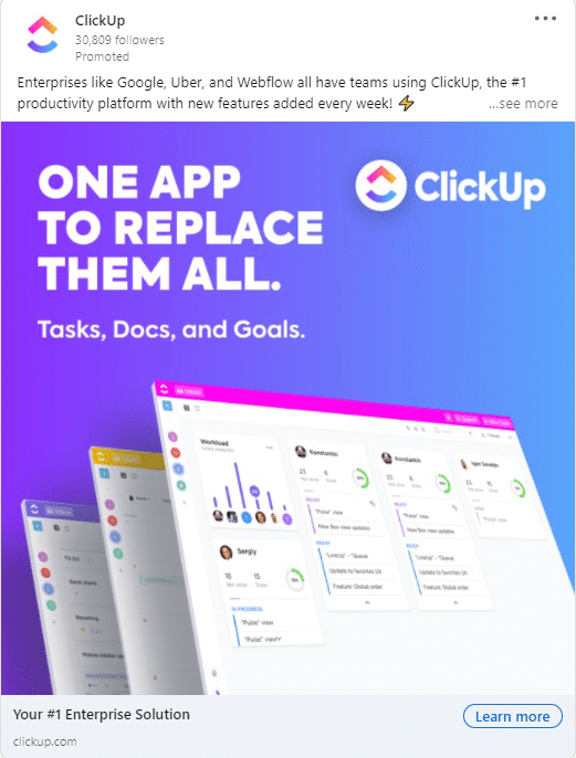 ClickUp Linkedin Ads 1