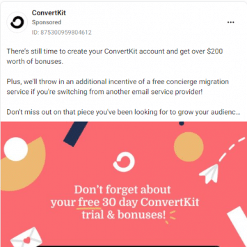 Convertkit Facebook Ads 1