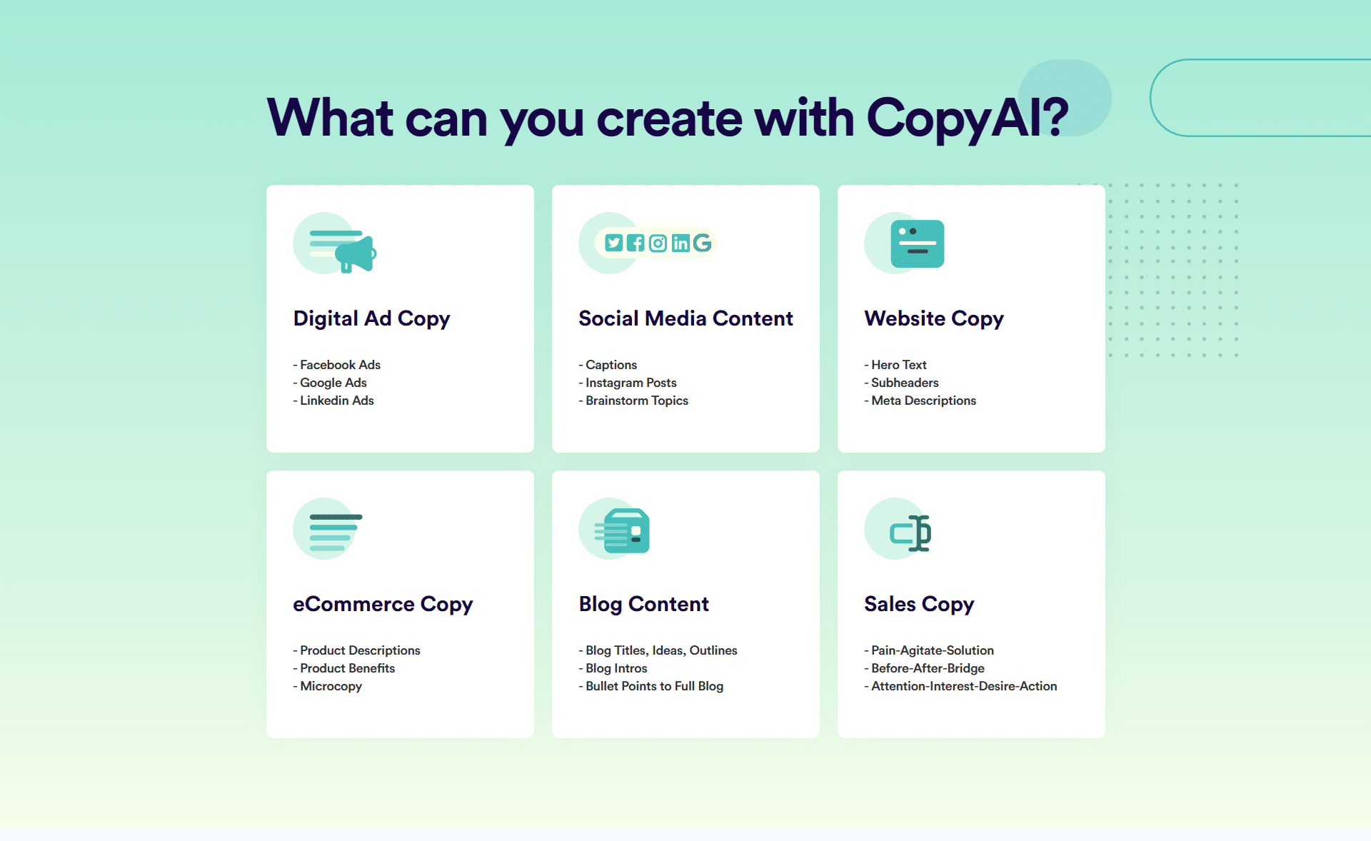 Copy-ai Features