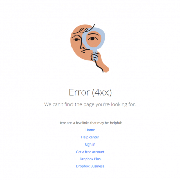 Dropbox 404 Page Not Found