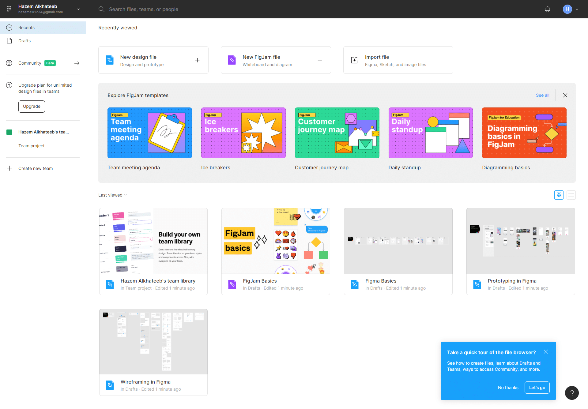 Figma Dashboard Trial