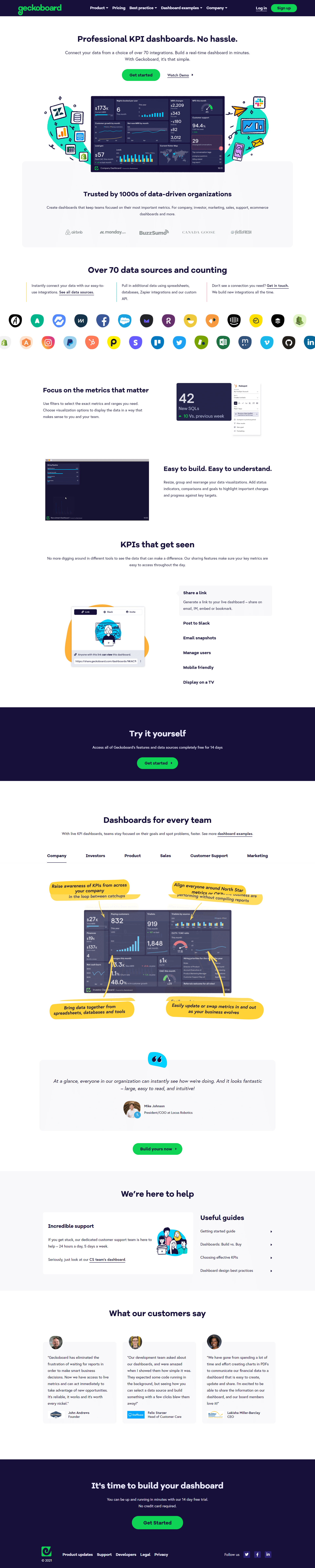 Geckoboard Homepage