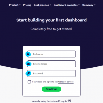 Geckoboard Signup