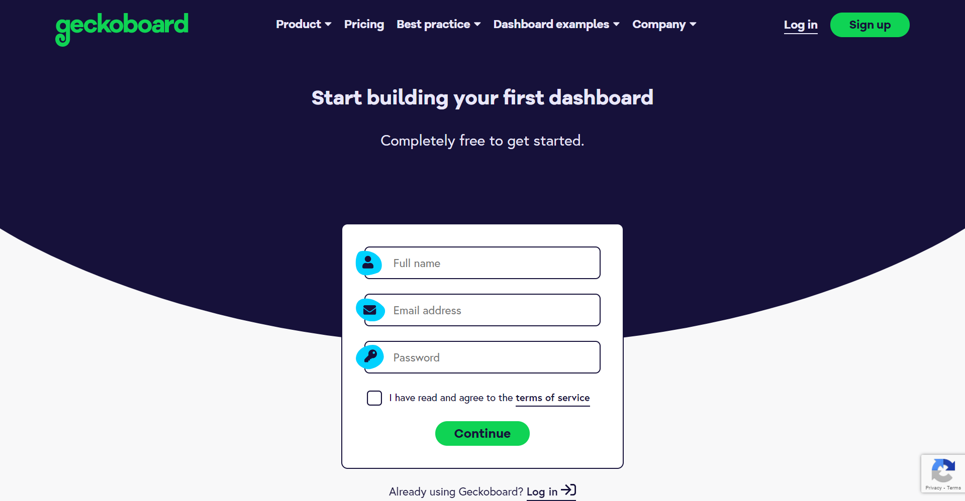 Geckoboard Signup