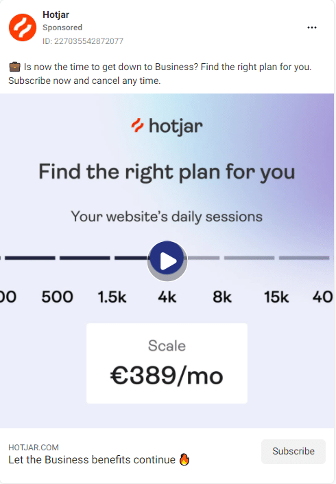 Hotjar Facebook Ads 1