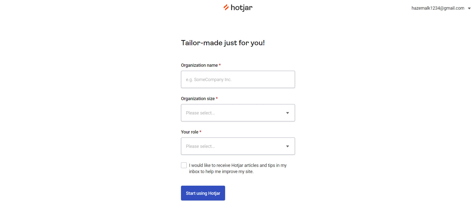 Hotjar Onboarding 1