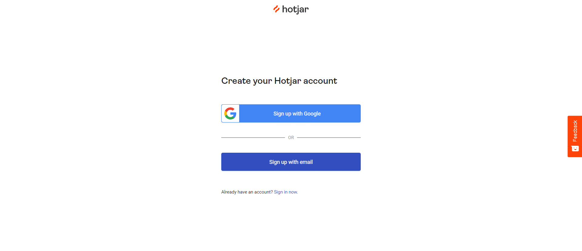 Hotjar Signup