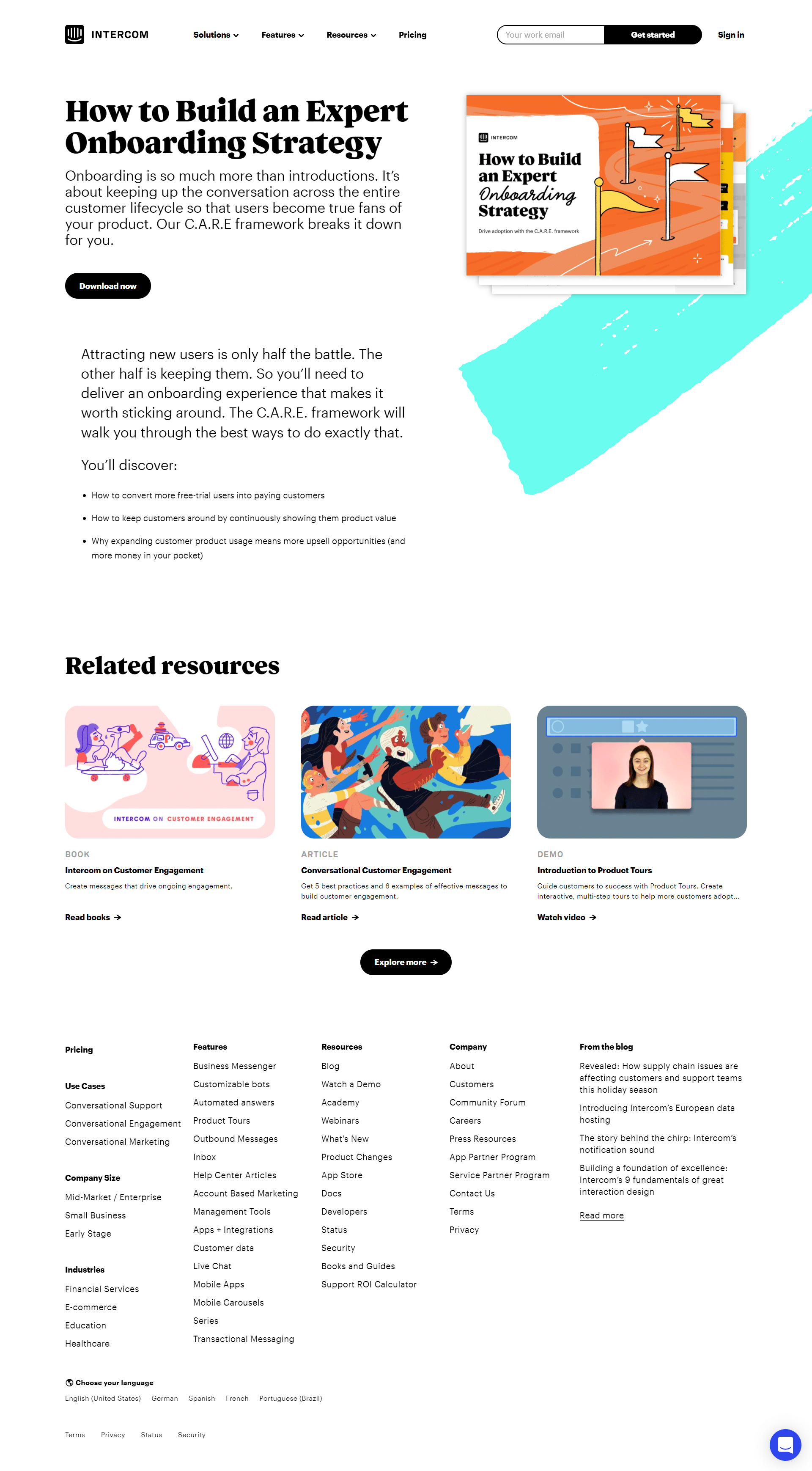 Intercom Landing Page