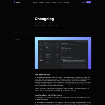 Linear Changelog 1