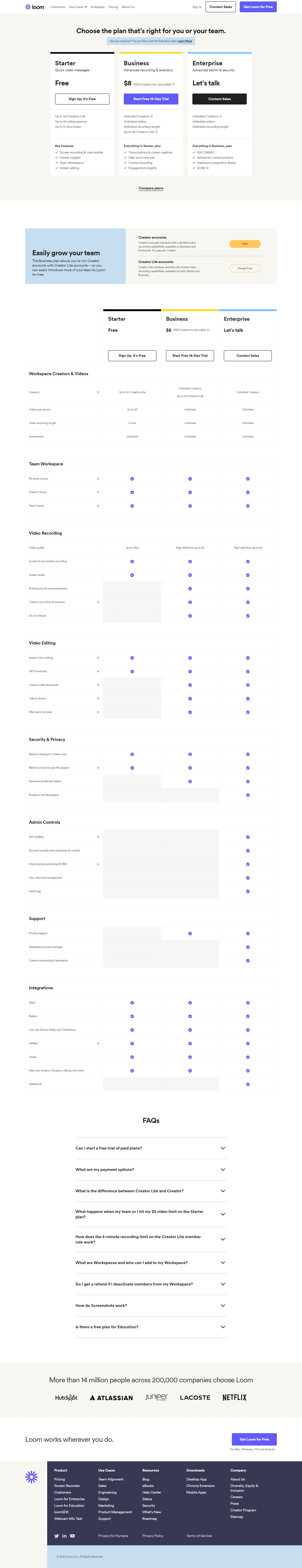 Loom Pricing