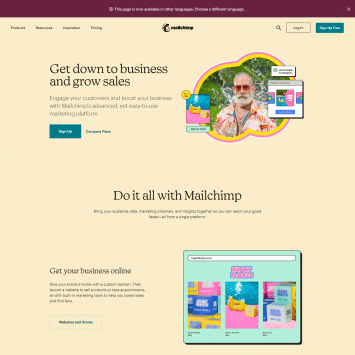 Mailchimp Homepage