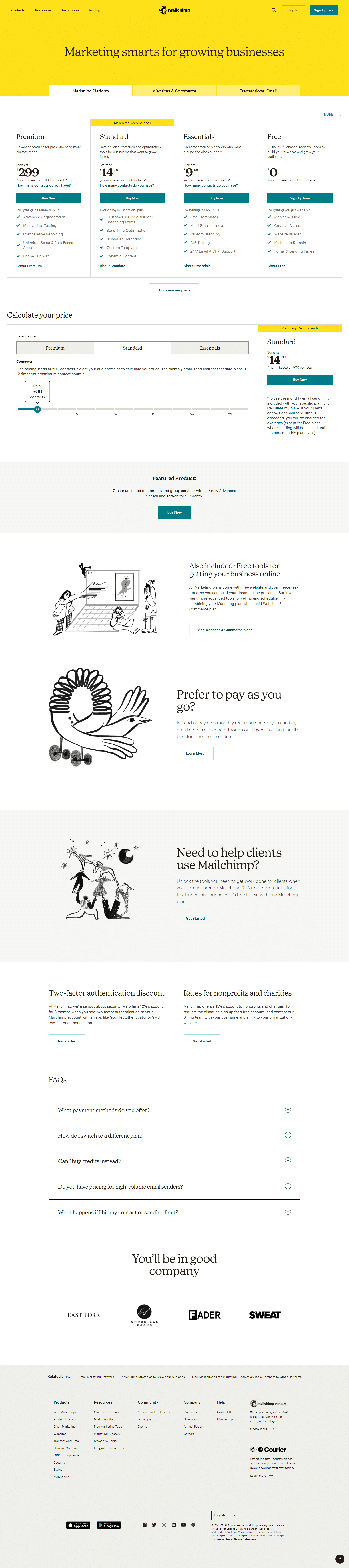 Mailchimp Pricing