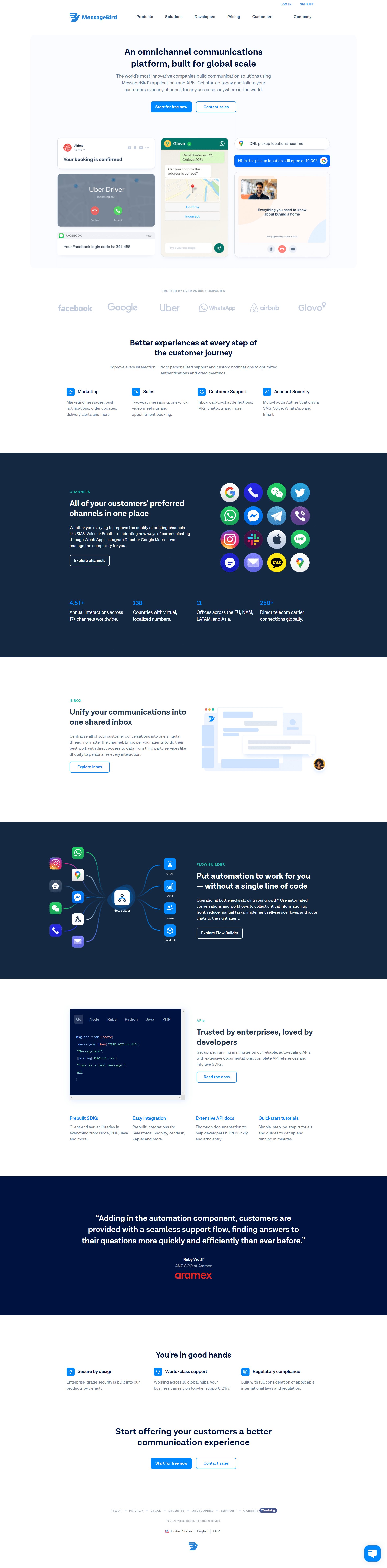 MessageBird Homepage