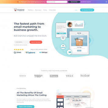 Moosend Homepage