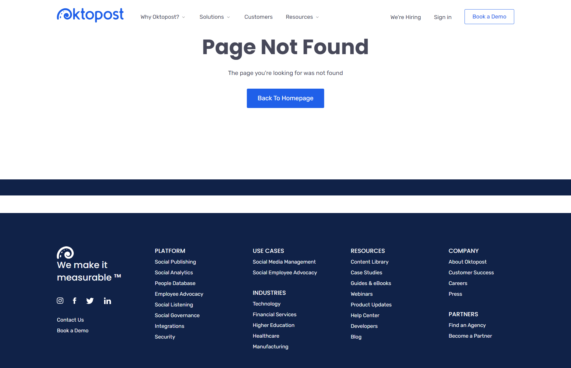 Oktopost 404 Page Not Found