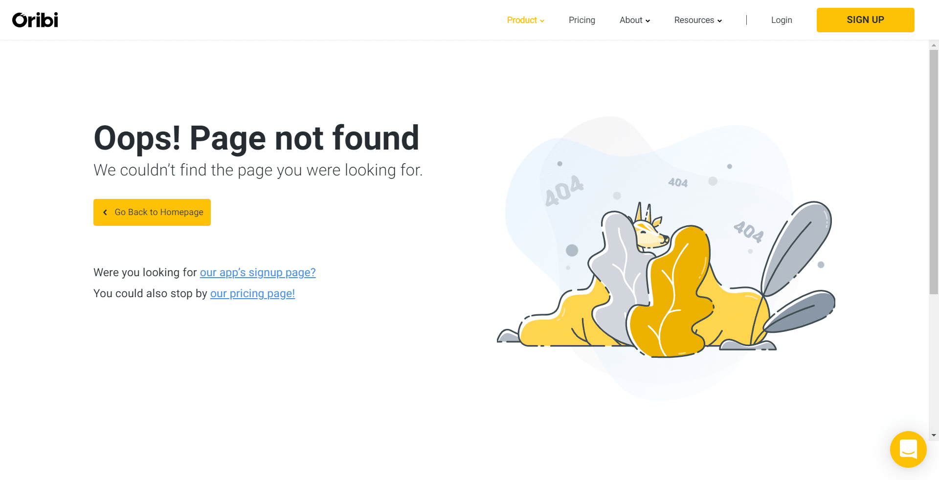 Oribi 404 Page Not Found