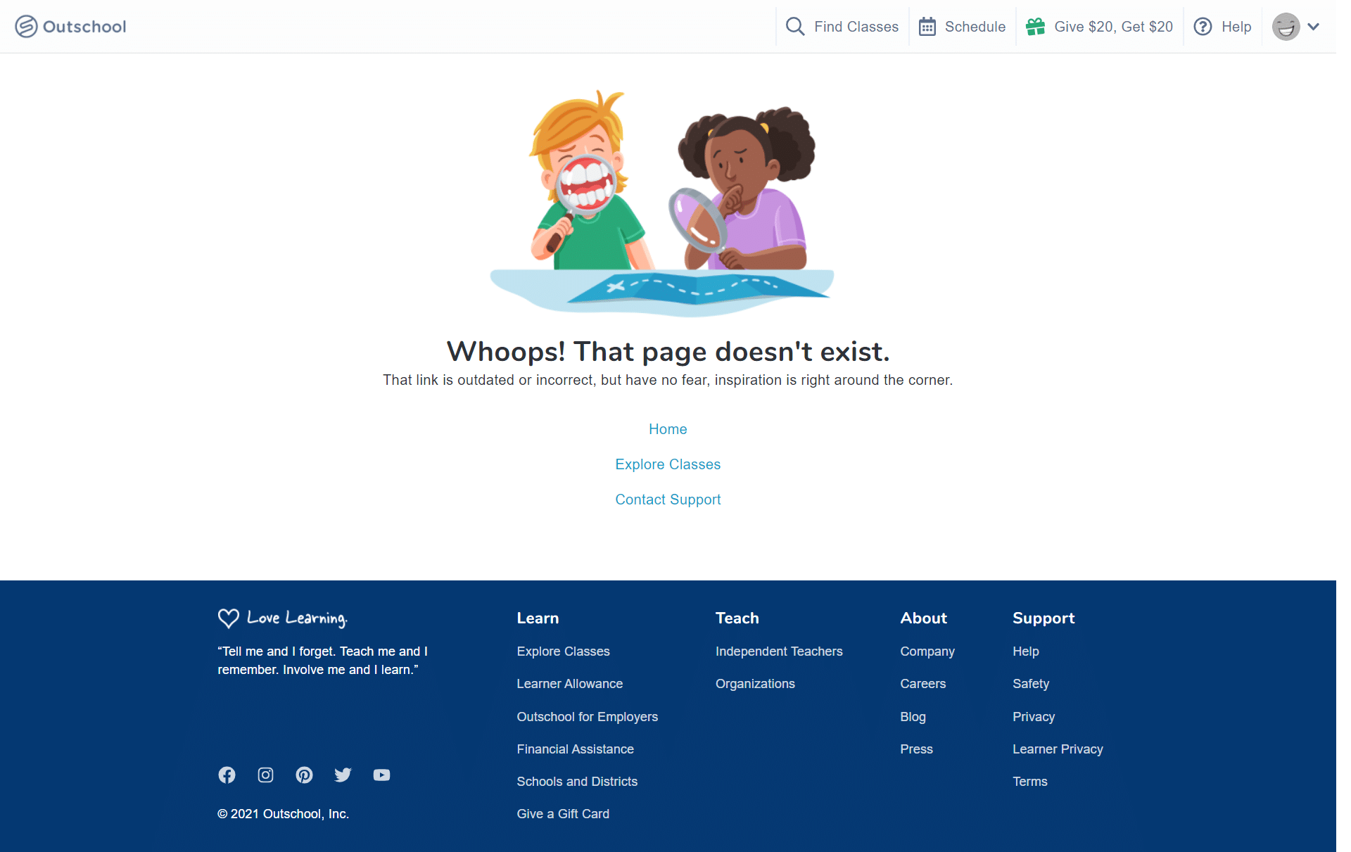 Outschool 404 Page Not Found