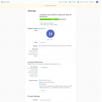 Outschool User Profile