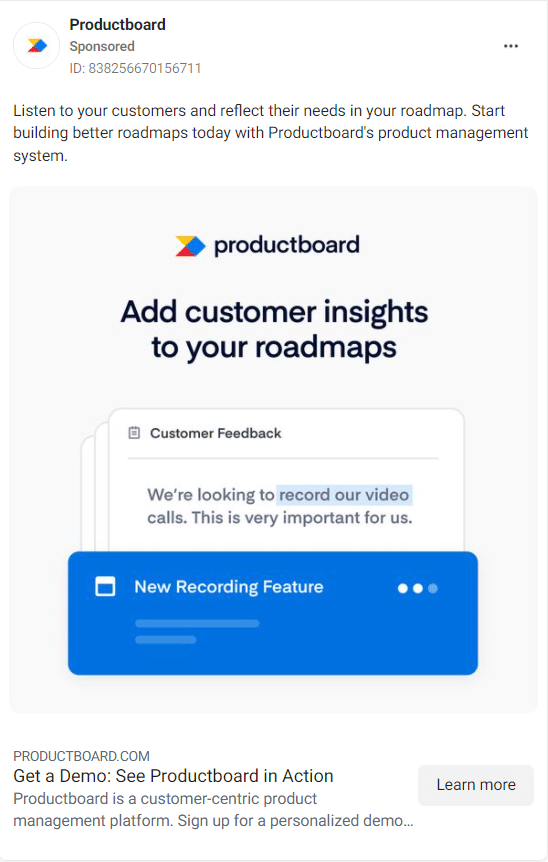 ProductBoard Facebook Ads 3