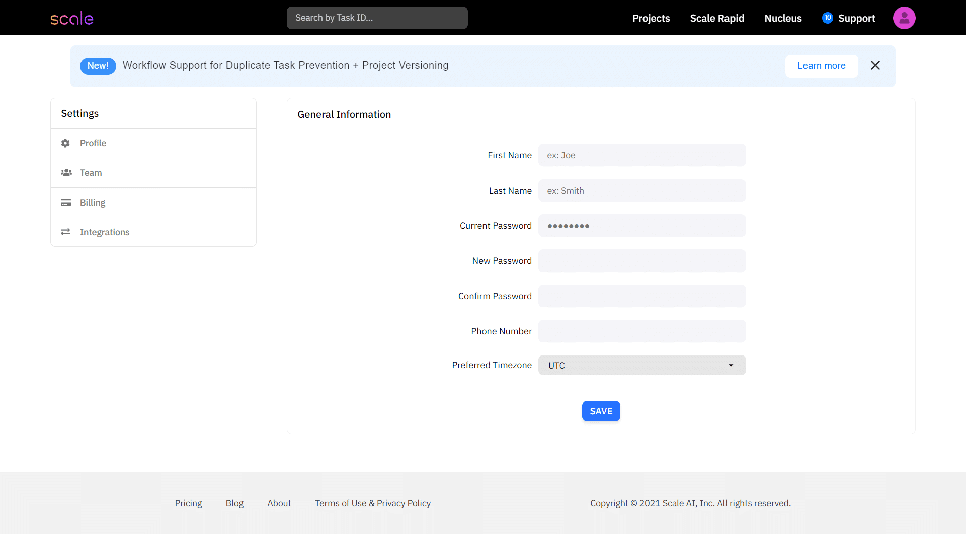 Scale AI User Profile