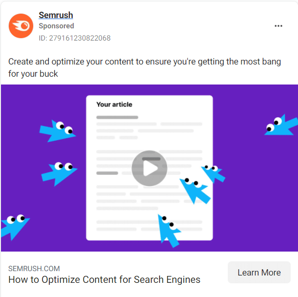 SEMrush Facebook Ads 1