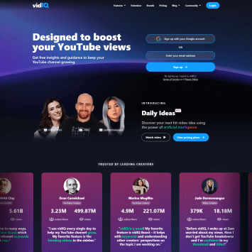 VidIQ Homepage
