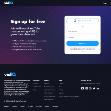 VidIQ Signup