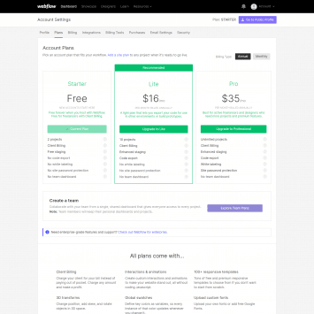 Webflow Billing