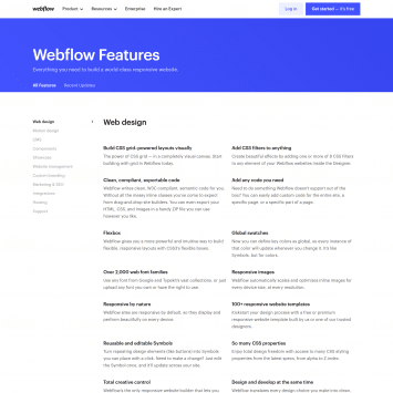 Webflow Features