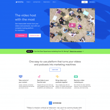 Wistia Homepage