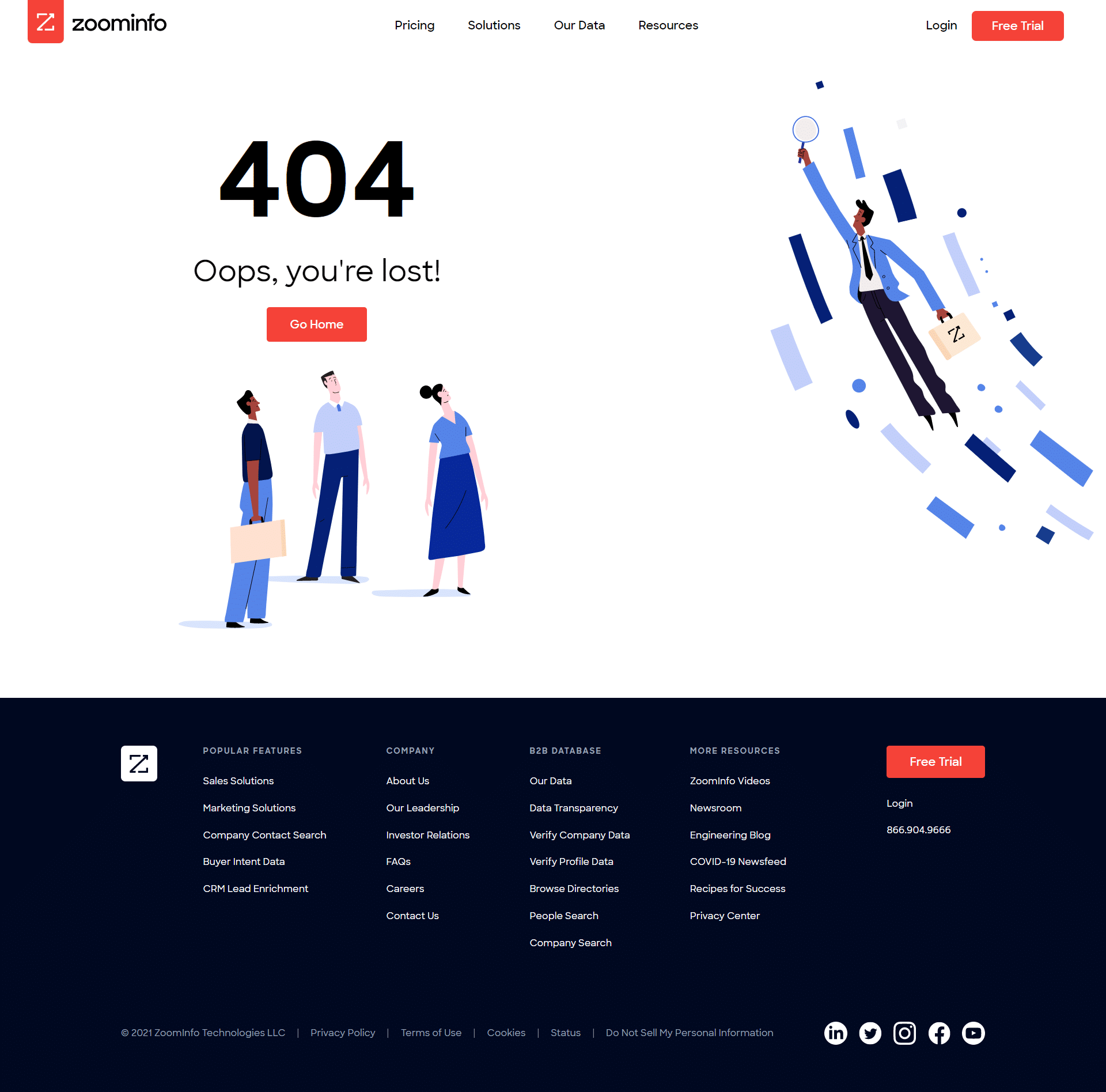 ZoomInfo 404 Page Not Found